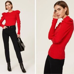 7 For All Mankind puff shoulder sweater